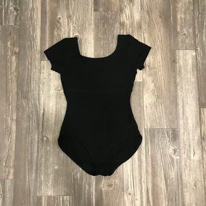 Capezio Black Short Sleeve Leotard Size L